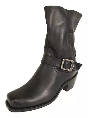 $398 Frye Womens Cavalry 8L Leather Boot Shoes Black US 7.5 • $174.99