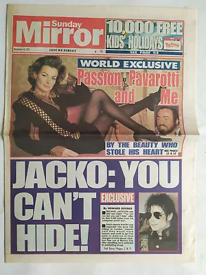 Michael Jackson Front Page & Article Only Sunday Mirror 14th November 1993 • $4.96