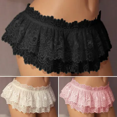 Sexy Women Micro Mini Skirt Dress Double Layer Lace Lingerie Underwear Nightwear • $5.45