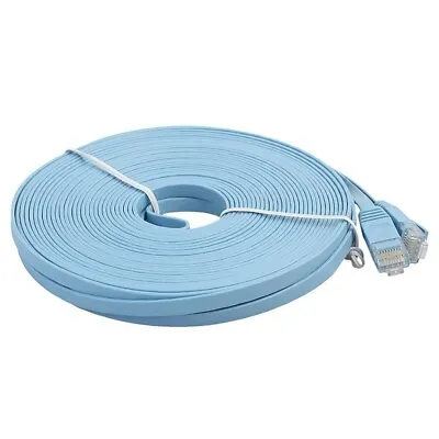 $11.99 • Buy Cat6 RJ45 150ft Patch Cord Cable Flat 550mhz Ethernet Internet Network LAN Blue