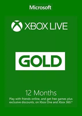 Xbox Live Gold 12 Months For Xbox • £34.65