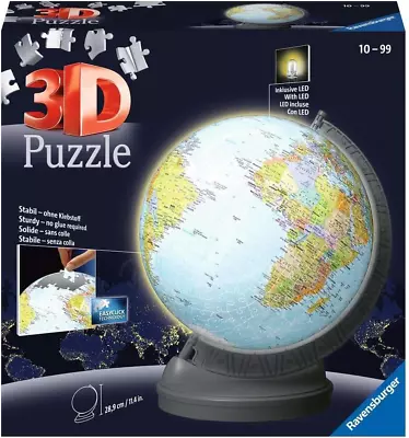 Ravensburger Puzzle-Ball Globe With Light: 540 Piece 3D Jigsaw Puzzle For Kids 1 • $110.67