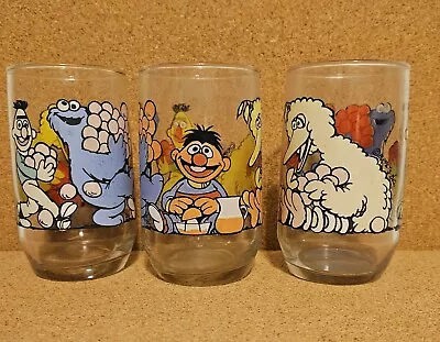 Vintage Sesame Street Lemonade Glasses Juice Cup Set • $0.99