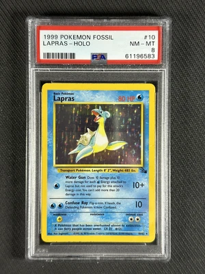 $23.50 • Buy Pokemon Card PSA 8 NM-MT Lapras 1999 Fossil Set Ultra Rare Holo WotC #10