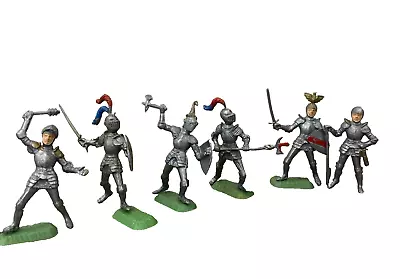 Set Of 6 Vintage Nardi Italy Depose Plastic Toy Soldiers Medieval Knights Toys • $37.95