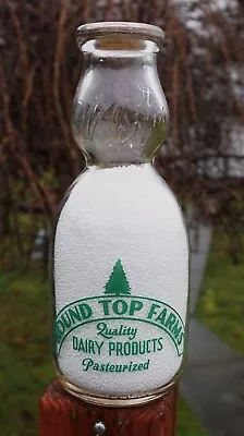 Nice Round Top Farms Quart Cream Top Milk Bottle From Damariscotta Maine • $25