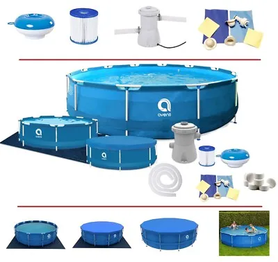 16in1 Best SWIMMING POOL 305cm 10FT Garden Round Frame Ground Pool + PUMP SET • £339.90