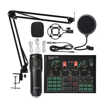 £36 • Buy Professional Studio Condenser Wireless Microphone Sound Card Set For Pc Phone