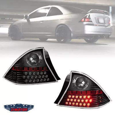 LED Tail Lights For 2001 2002 2003 Honda Civic Coupe Rear Brake Lamps Clear Lens • $120.99