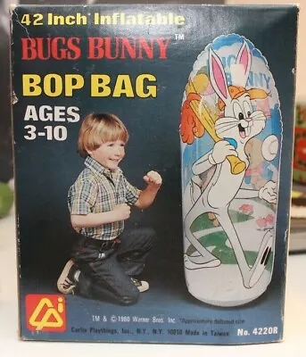 Bugs Bunny 42  Inflatable Bop Bag New In Box 1980 Carlin Playthings Vintage • $50