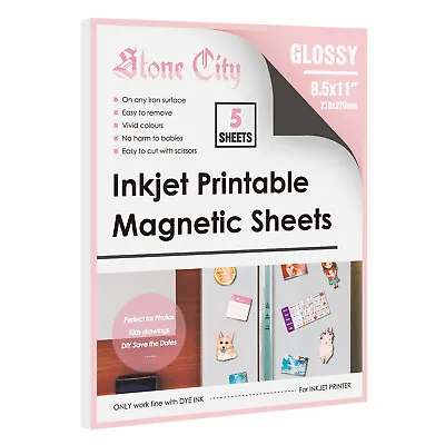 Printable Magnetic Sheets Glossy White Magnet Photo Paper 8.5x11 Inkjet Cutable • $10.99