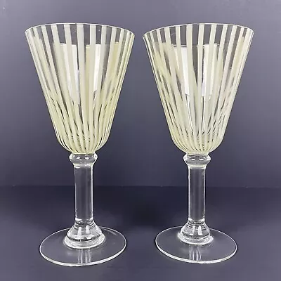 Pair Of Carlo Moretti Striped Murano Wine Goblets • $108