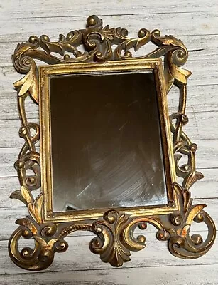 Rococo Baroque Style Gold Gilt Accent Heavy Wall Mirror 17” X 13” • $39.99