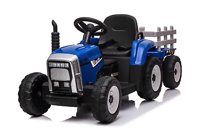 £164.99 • Buy Kids Tractor & Trailer Electric Ride On 12V Remote Control Blue Green Red