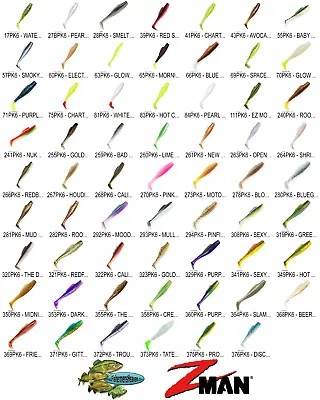 Z-MAN Glass MinnowZ (GMIN) 3 Inch Paddle Tail Swim Baits Pick From 62 Colors • $8.44