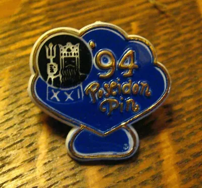 Neptune Festival Lapel Pin - Vintage 1994 Virginia Beach VA USA Poseidon Badge • $20.99