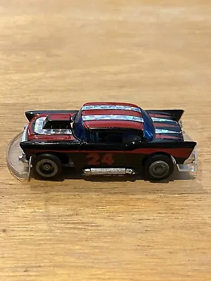 TYCO ‘57 Chevy Bel Air #24 Pro Stock Black Red HP7 Chassis HO Slot Car Untested • $51.50