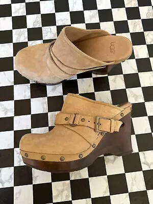 Ugg Natalee Clogs. Tan Leather With Sheepskin Insole.  New With Tags. Size 7 • $80