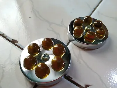 Vintage Marble Reflectors YELLOW Cat Eye Marble (4 Cm Diameter) 1 Pair • $30.49