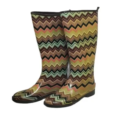 Missoni For Target Tall Rain Boots Women's Size 7 Chevron Zig Zag  • $18.75