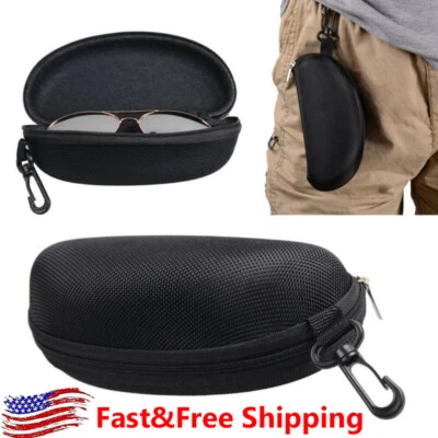 $5.48 • Buy Oversized Zipper Hard Shell Sunglasses Case And Eyeglasses Portable Travel Case