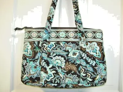 VERA BRADLEY Betsy Zipper Top Tote Purse JAVA BLUE 13.5 X 9 X 4 EUC • $19.99