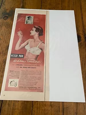 Vintage 1950 Peter Pan Hidden Treasures Bra Pinup Art Ad • $9.99