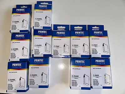 11 Printec Canon Pixma Ink Cartridges Set C-CLI- 526Bk 526C 526M 526Y Exp 10-24 • $75