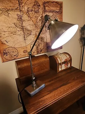 Pottery Barn Architect's Adjustable Task Desk Lamp Bronze Electric W/ Dimmer  • $75