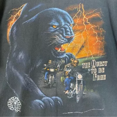 VINTAGE Easyriders Motorcycle T Shirt (L) Black Panther  Quest To Be Free  Biker • $51.51