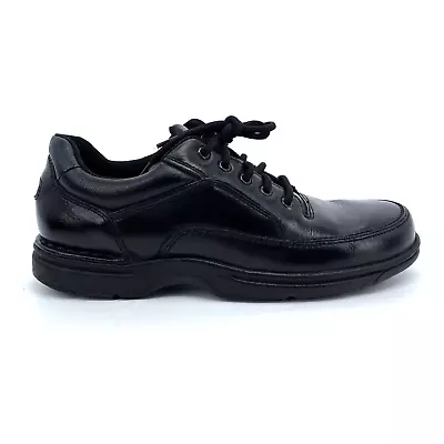 Mens 12 M Rockport Eureka Black Leather Walking Shoes K71218 Oxfords Lace Up • $39.99