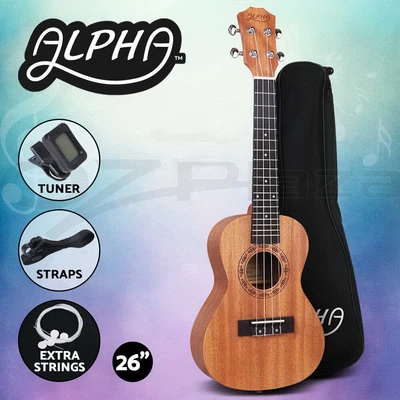 $56.95 • Buy Alpha 26  Tenor Ukulele Mahogany Ukuleles Uke Hawaii Guitar W/ Carry Bag Tuner