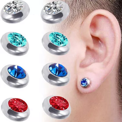 Non Piercing Clip On Magnetic Magnet Ear Stud Mens Womens Fake Earrings A Pair • $1.99