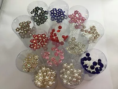 Wedding Hair Gems.Jewels.Diamante Pins.Silver And Gold Plate.Pack 20.PROMS.BRIDE • £3.75
