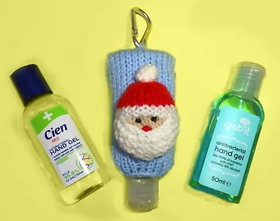 KNITTING PATTERN - Father Christmas Santa Head Sanitizer Bottle 50ml Holder 9cms • £3.25