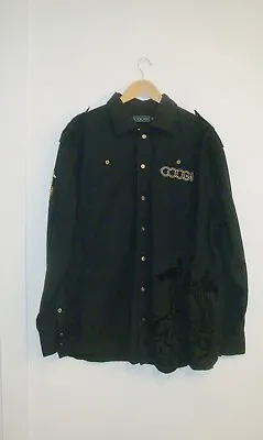 2XL XXL GOOGIE ANNIVERSARY Black Embroidered Button Up Shirt LOGO EMBLEM • $39.99