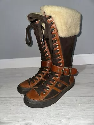 Amazing Rare Leather Suede Vintage CONVERSE KNEE HIGH Furry With Buckles • $47