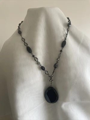 £0.99 • Buy M&S Black Bead Necklace Costume Jewellery Adjustable