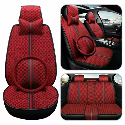 $99.68 • Buy Universal Luxury PU Leather Car Seat Cover Full Set 5-Seats Protector Cushion