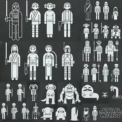 STAR WARS Stick Figure Family Car VINYL Decals - Lucasfilm Licensed - YOU CHOOSE • $5.99