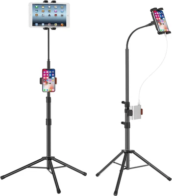 £39.41 • Buy 63″ Gooseneck IPad Tripod Floor Stand Fit 4.7-12.9″ Tablet | 360° Rotating Phone