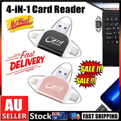 Multi-Port 4 In1 Universal SD TF Card ReaderUSB C SD TF Memory Card Reader LR • $5.92