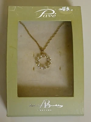 £12.99 • Buy Adrian Buckley Pavé Silver Colour Necklace, Clear CZ Open Circle, Boxed NEW