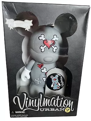 Disney Vinylmation Urban 2 Heart Crossbones Red Gray Mickey LE 400 NEW In Box • $104.95