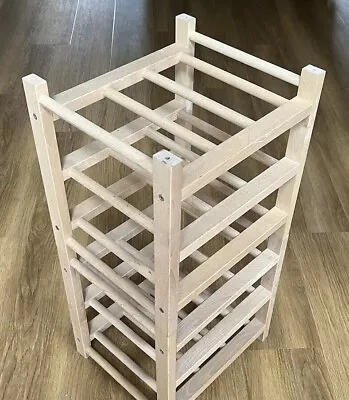 X2 Ikea HUTTEN Wine Bottle Rack For 9 Stackable Solid Wood • £16.99