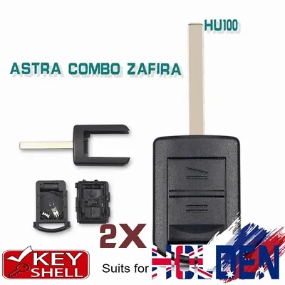 2x 2 Button Remote Key Shell Case To Suit Holden Astra AH Barina Combo - HU100 • $16.80