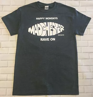 £12.99 • Buy Happy Mondays Madchester  'DARK HEATHER GREY'  T-Shirt