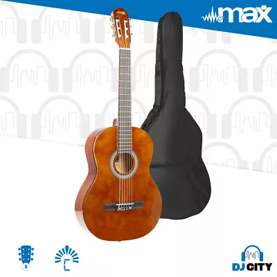 MAX SoloArt Dark Natural Classic Guitar Pack With Soft Case & Digital Tuner • $65