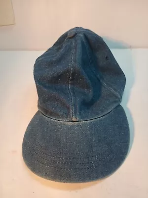 (1) Pre-owned Vintage Blank Blue Denim Adjustable Baseball Ball Cap Hat. • $13.86