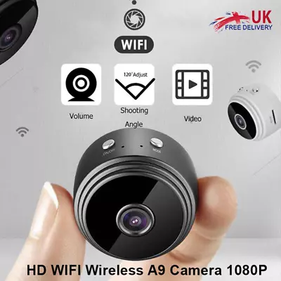 A9 Spy Camera HD Wireless WIFI 1080P Home Security Camera Night Vision Mini Cam • £9.99